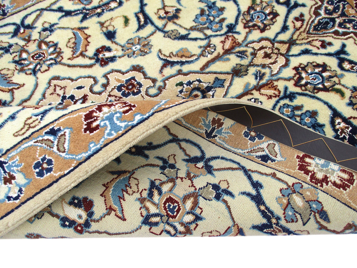 3 x 4 Feet Beige Blue Turkish Caucasian Rug | Hand Woven Area Rug | Oriental Persian Rug | Living Room Rug | Accent Floral Pattern Wool Rug