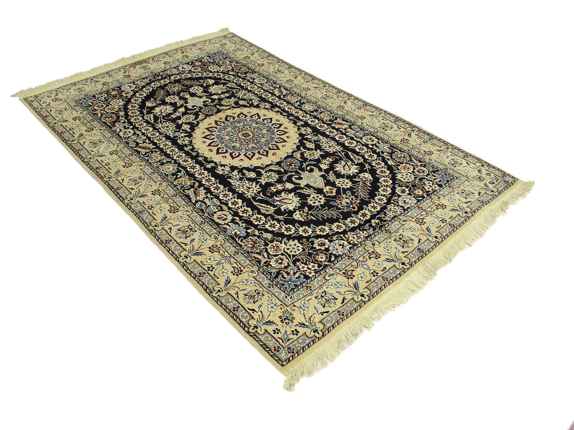 One of a kind Blue Beige Antique Rug | 4 x 7 Persian Caucasian Rug | Living Room Rug | Accent Hand Woven Rug | Oriental Floral Pattern Rug