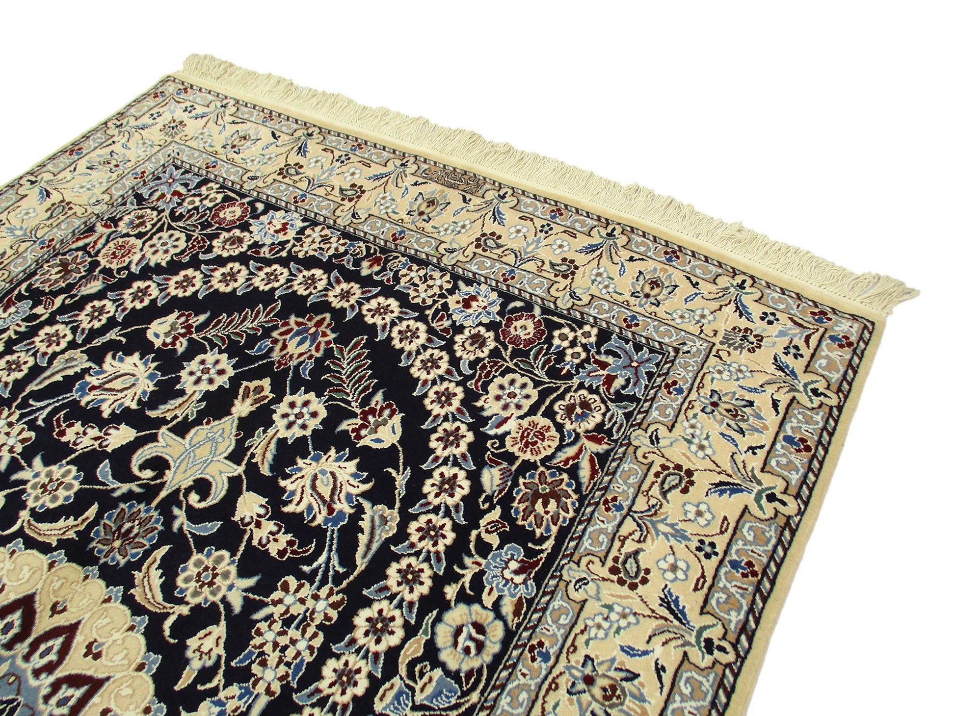 One of a kind Blue Beige Antique Rug | 4 x 7 Persian Caucasian Rug | Living Room Rug | Accent Hand Woven Rug | Oriental Floral Pattern Rug