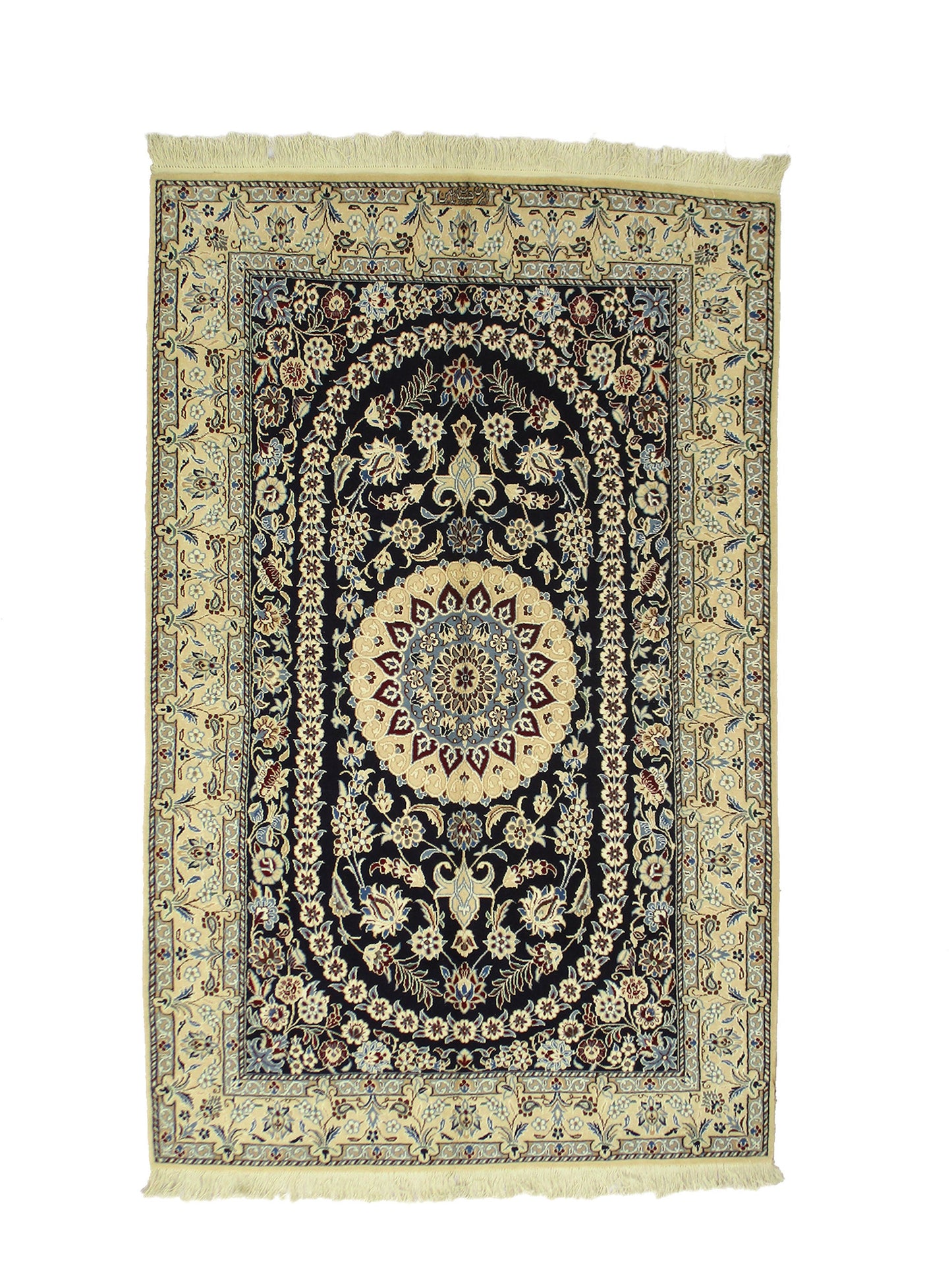 One of a kind Blue Beige Antique Rug | 4 x 7 Persian Caucasian Rug | Living Room Rug | Accent Hand Woven Rug | Oriental Floral Pattern Rug