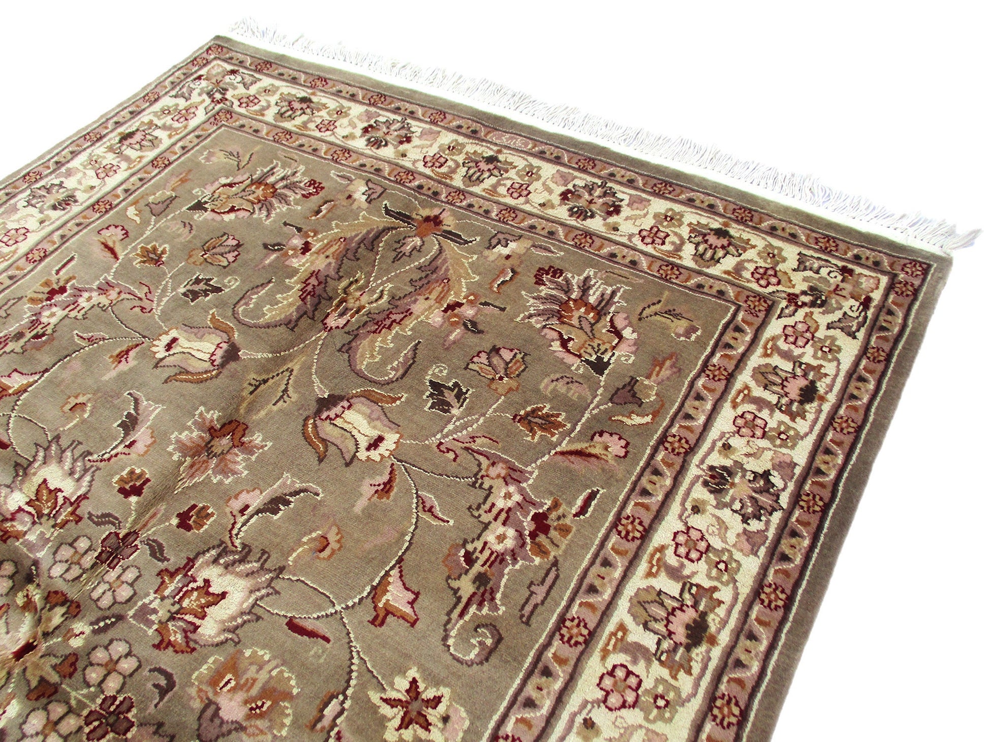 One of a kind Copper Beige Antique Rug | 4 x 6 Persian Caucasian Rug | Living Room Rug | Accent Hand Knotted Wool Rug | Floral Pattern Rug