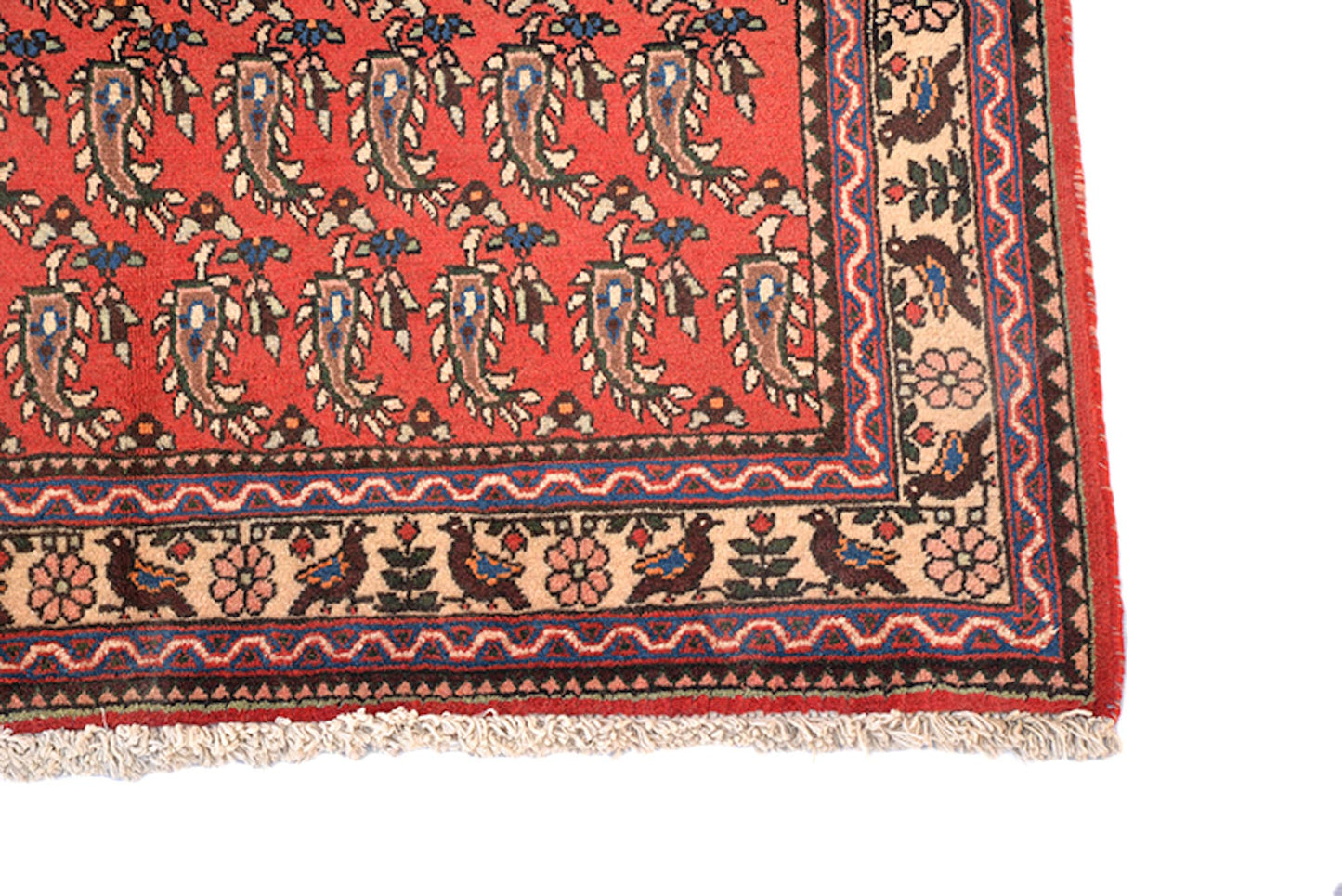 One of a kind Orange Beige Antique Rug | 3 x 5 Persian Caucasian Rug | Living Room Rug | Accent Hand Woven Rug | Oriental Floral Pattern Rug