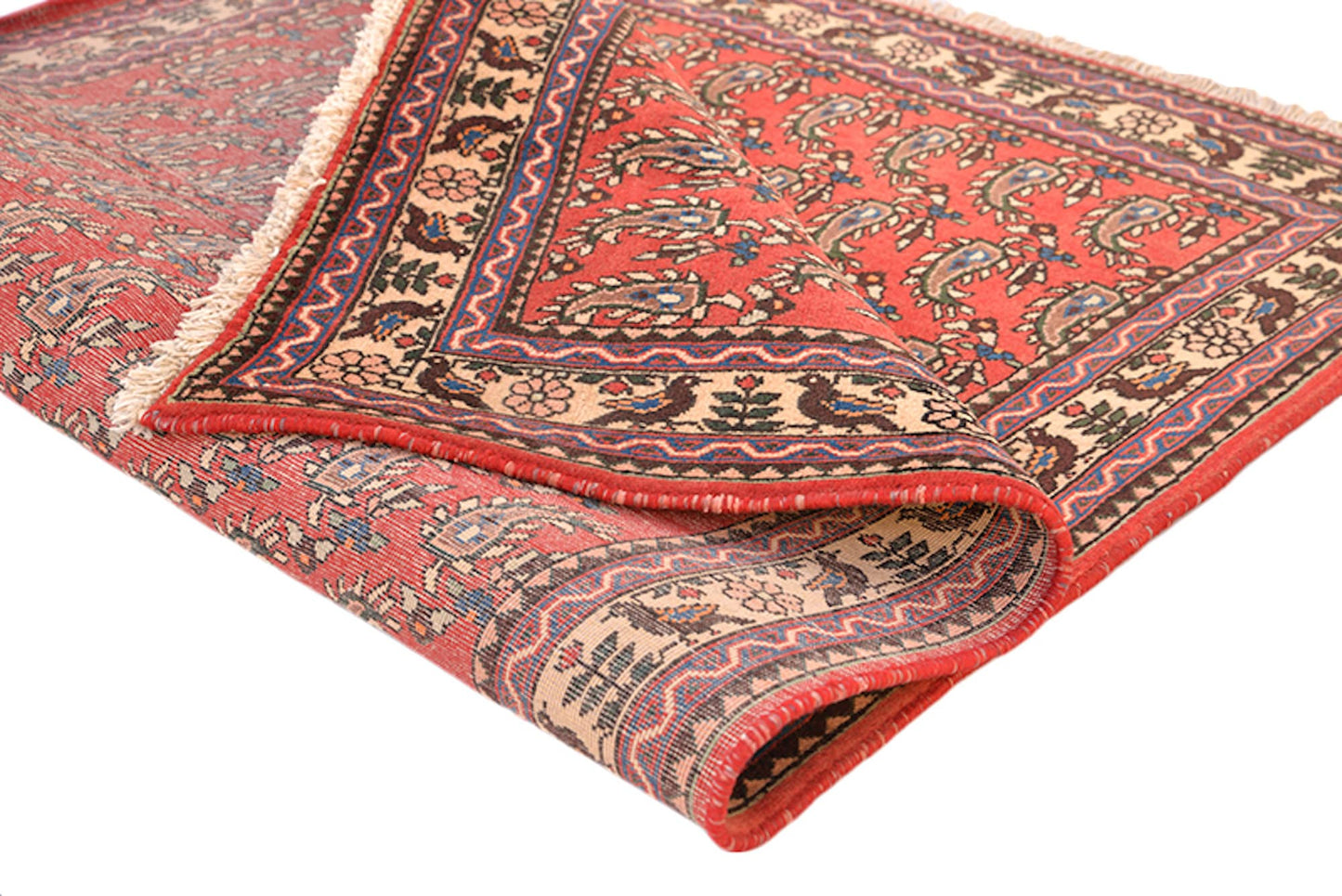 One of a kind Orange Beige Antique Rug | 3 x 5 Persian Caucasian Rug | Living Room Rug | Accent Hand Woven Rug | Oriental Floral Pattern Rug