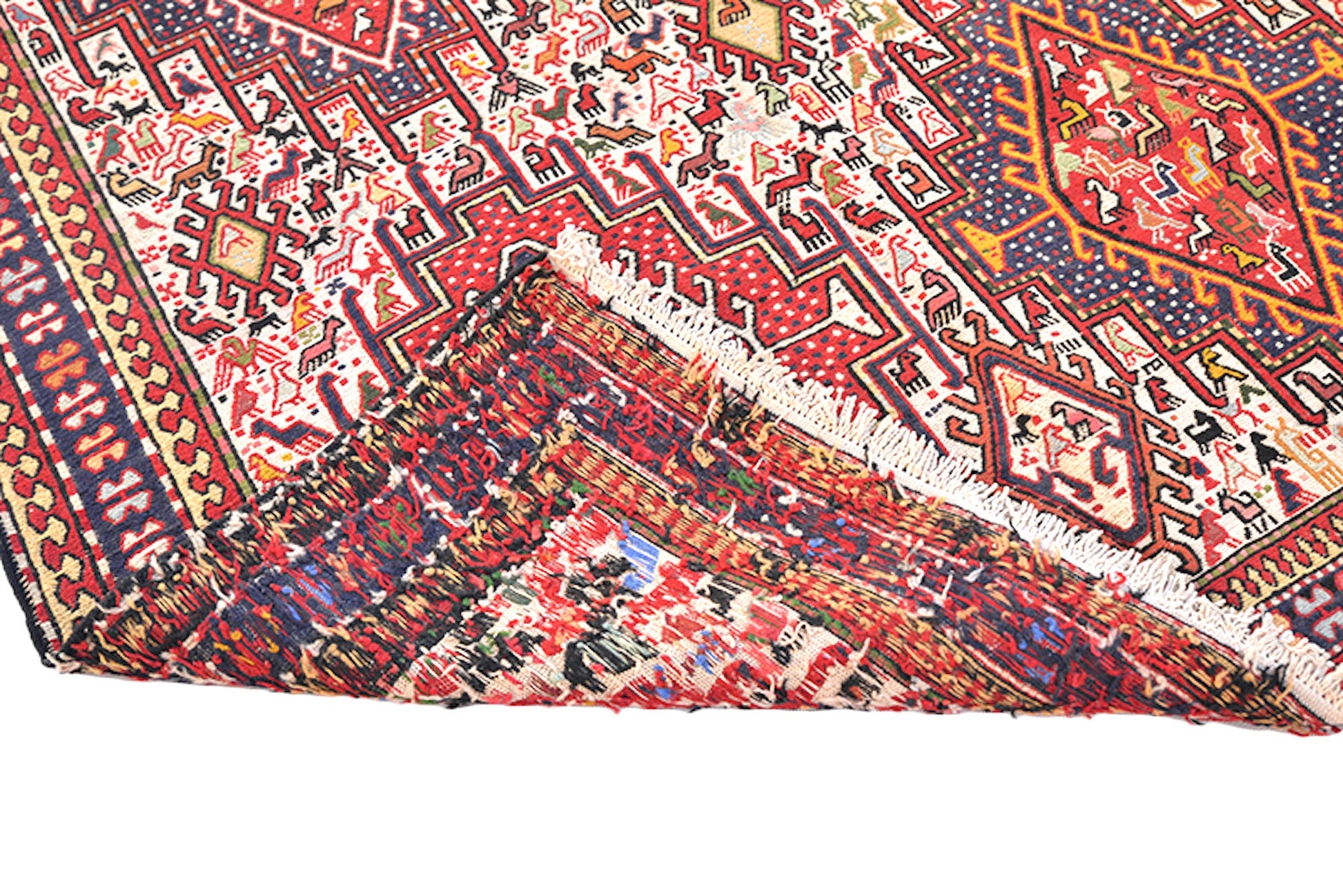 4 x 6 Feet Colorful Turkish Caucasian Rug | Hand Woven Area Rug | Oriental Persian Rug | Living Room Rug | Accent Geometric Pattern Wool Rug