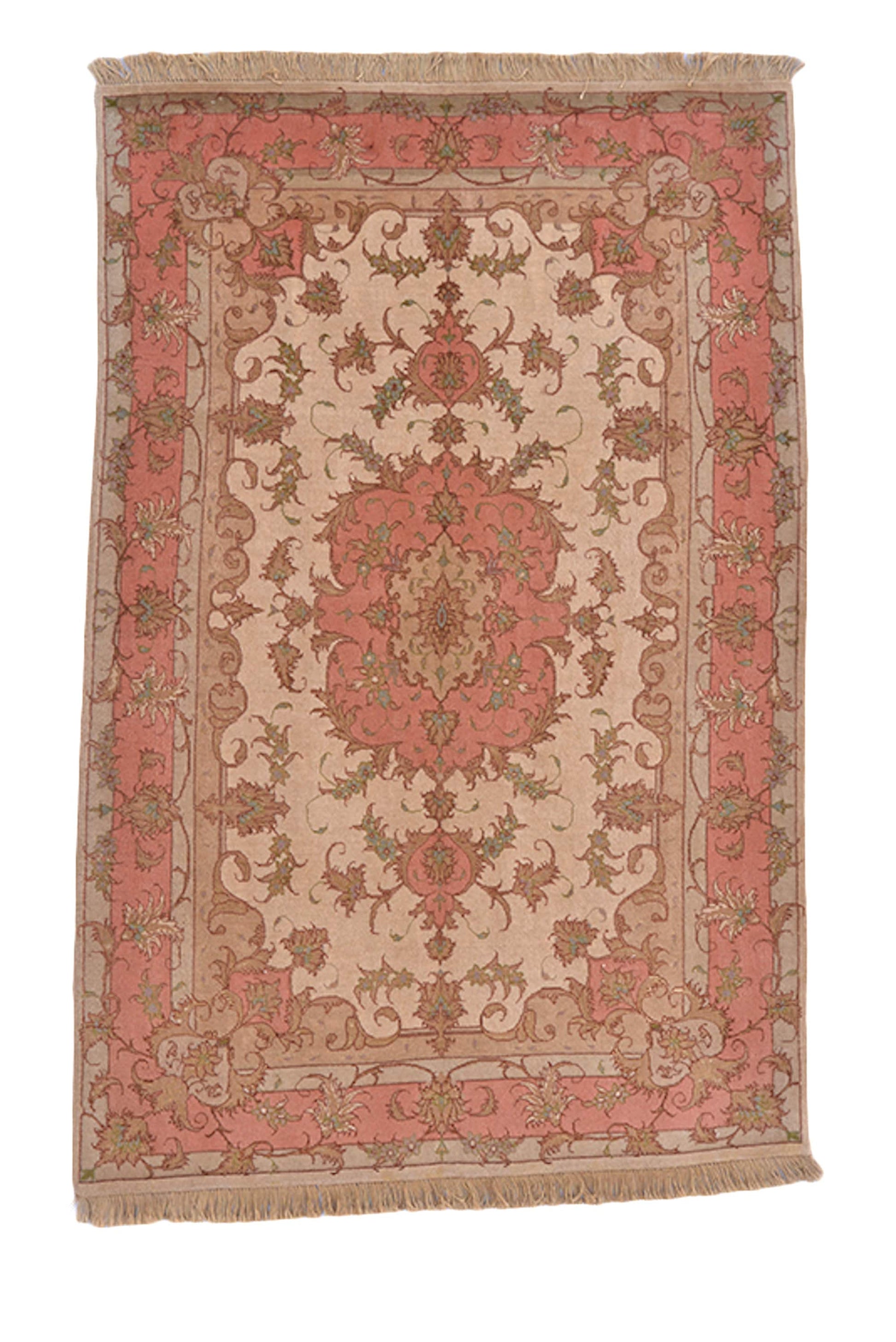 One of a kind Pink Beige Antique Rug | 3 x 5 Persian Caucasian Rug | Living Room Rug | Accent Hand Woven Rug | Oriental Floral Pattern Rug