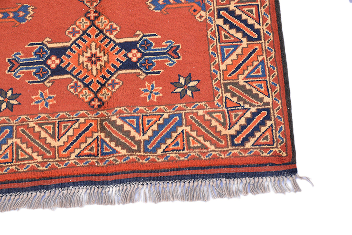 3 x 4  Feet Multi Color Turkish Caucasian Rug | Hand Woven Area Rug | Oriental Persian Rug | Living Room Rug | Accent Geometric Pattern Rug