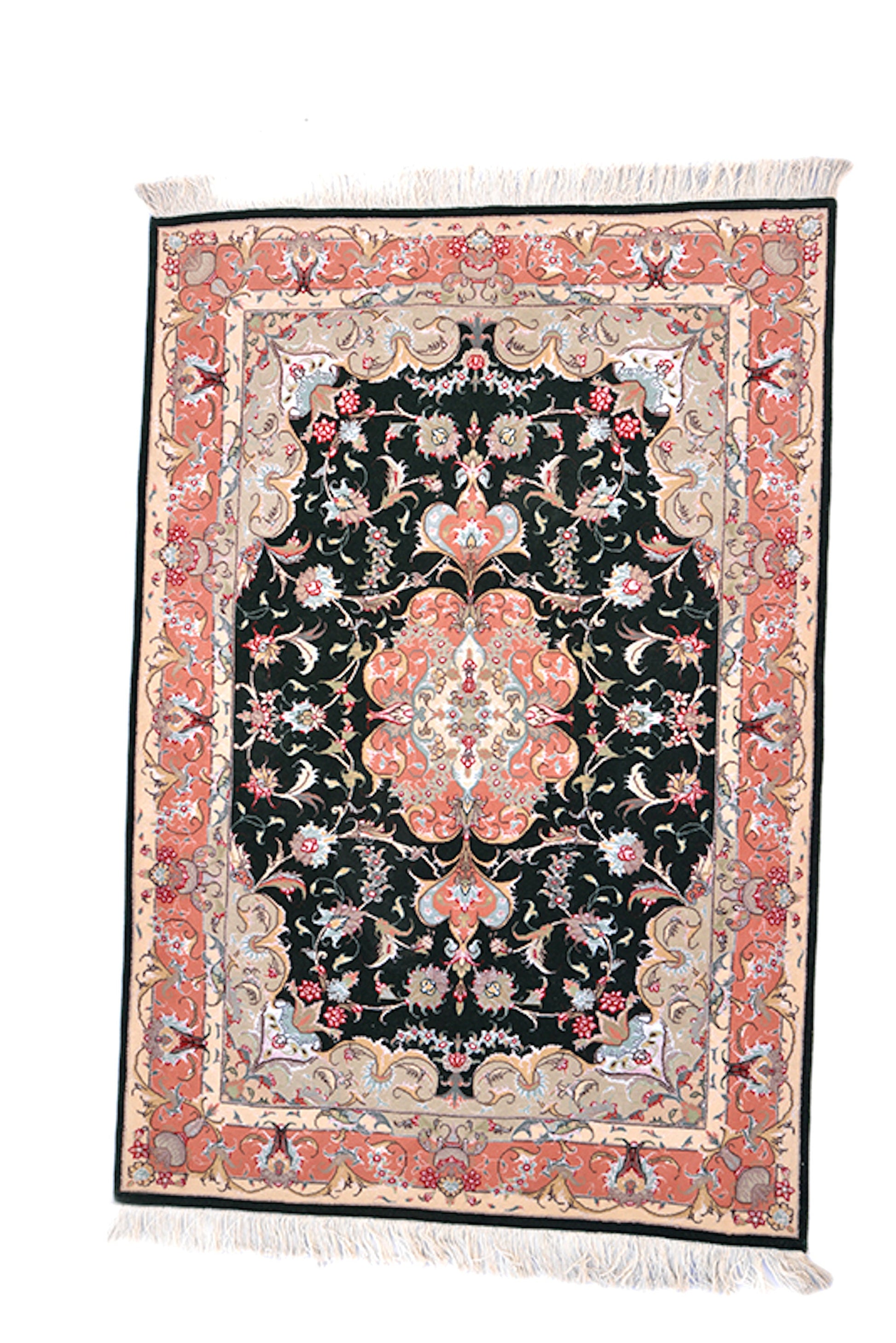 One of a kind Pink Green Antique Rug | 3 x 5 Persian Caucasian Rug | Living Room Rug | Accent Hand Knotted Rug | Oriental Floral Pattern Rug