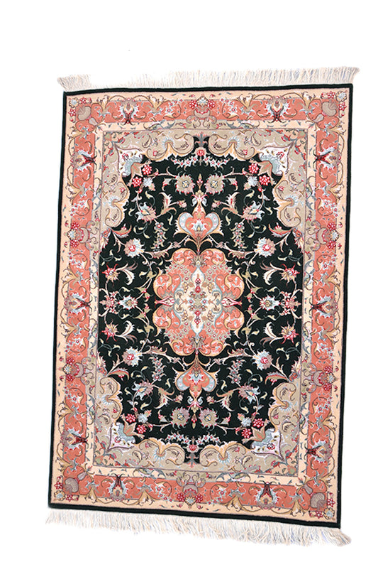 One of a kind Pink Green Antique Rug | 3 x 5 Persian Caucasian Rug | Living Room Rug | Accent Hand Knotted Rug | Oriental Floral Pattern Rug