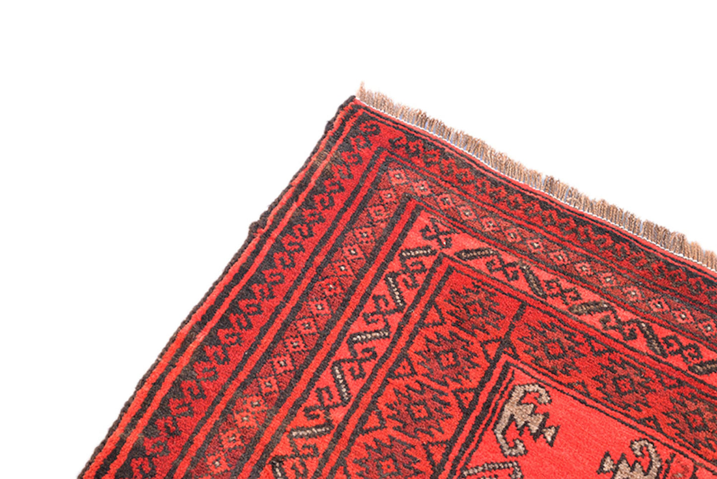 One of a kind Red Orange Antique Rug | 4 x 8 Persian Caucasian Rug | Living Room Rug | Accent Hand Knotted Wool Rug | Oriental Geometric Rug