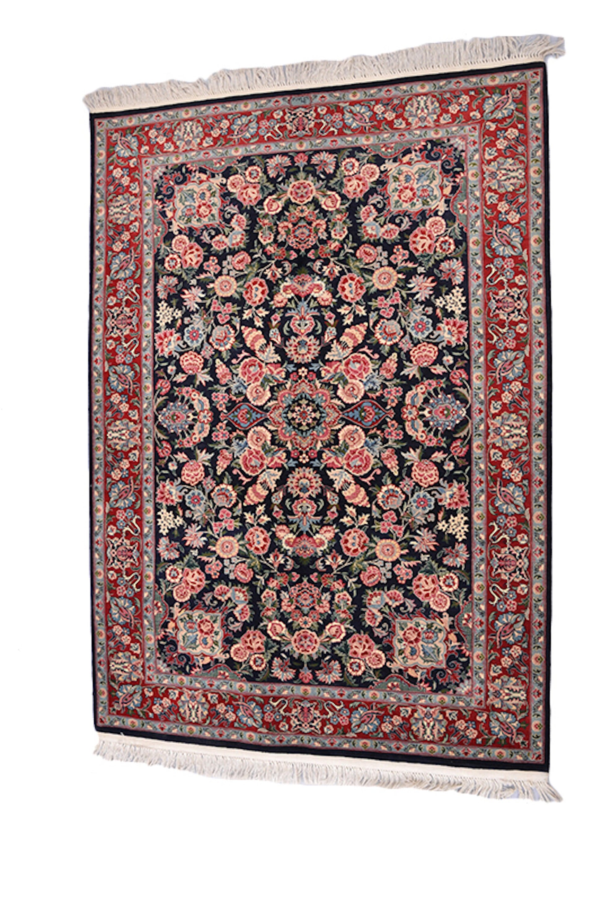 One of a kind Red Black Antique Rug | 4 x 6 Persian Caucasian Rug | Living Room Rug | Accent Handmade Wool Rug | Oriental Floral Pattern Rug