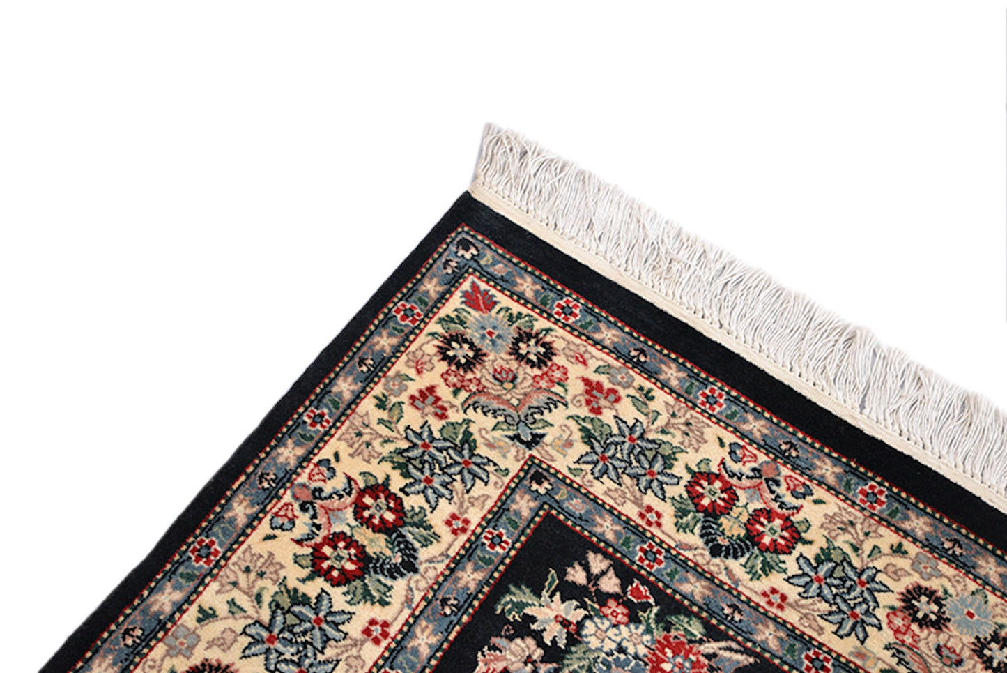 One of a kind Black Beige Antique Rug | 4 x 6 Persian Caucasian Rug | Living Room Rug | Accent Handmade Wool Rug | Floral Pattern Rug
