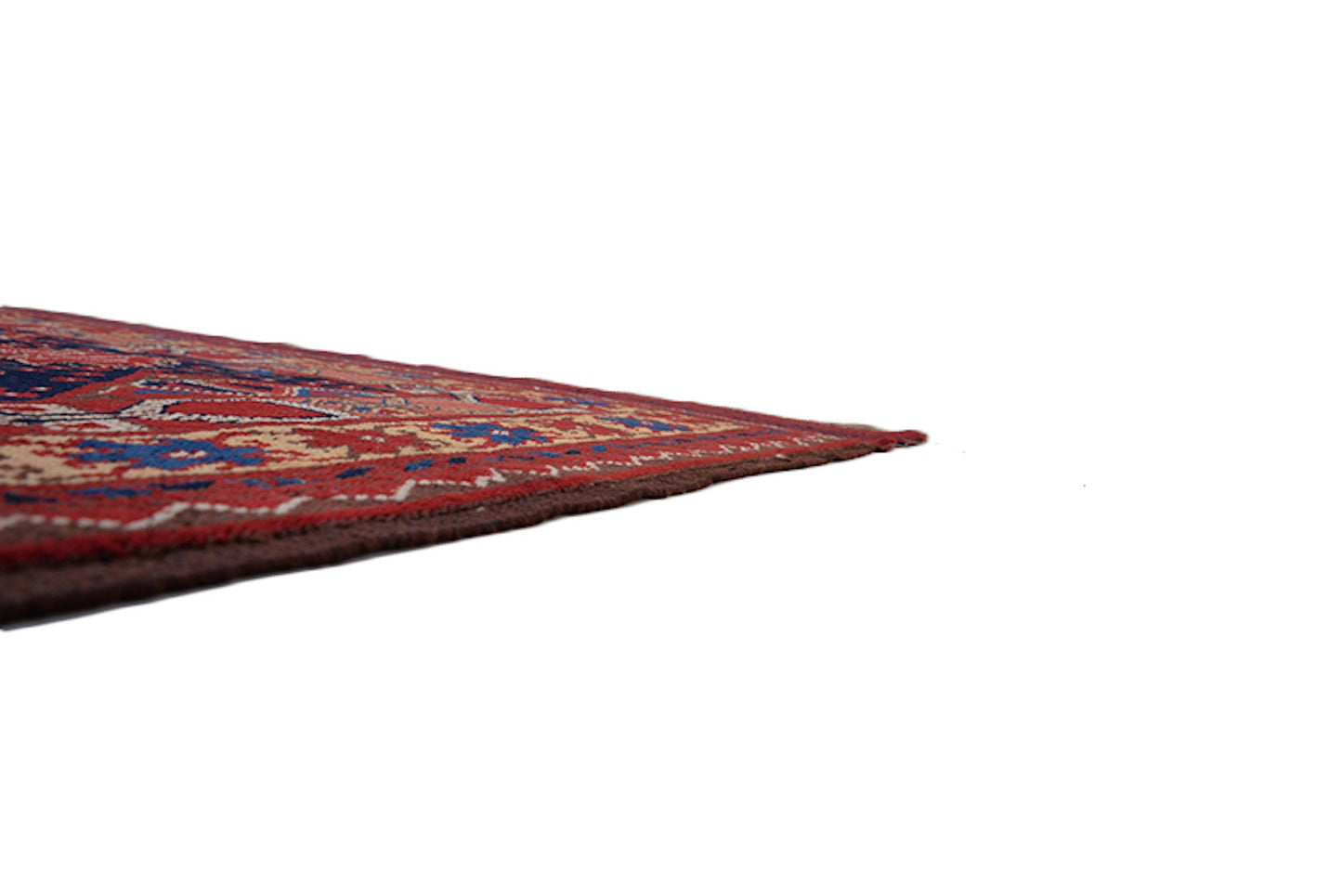 5 x 6 Orange Navy Vintage Area Rug | Handmade Tribal Rug with Wool | Geometric Pattern of Red Floral on Navy Background | Bohemian Colorful