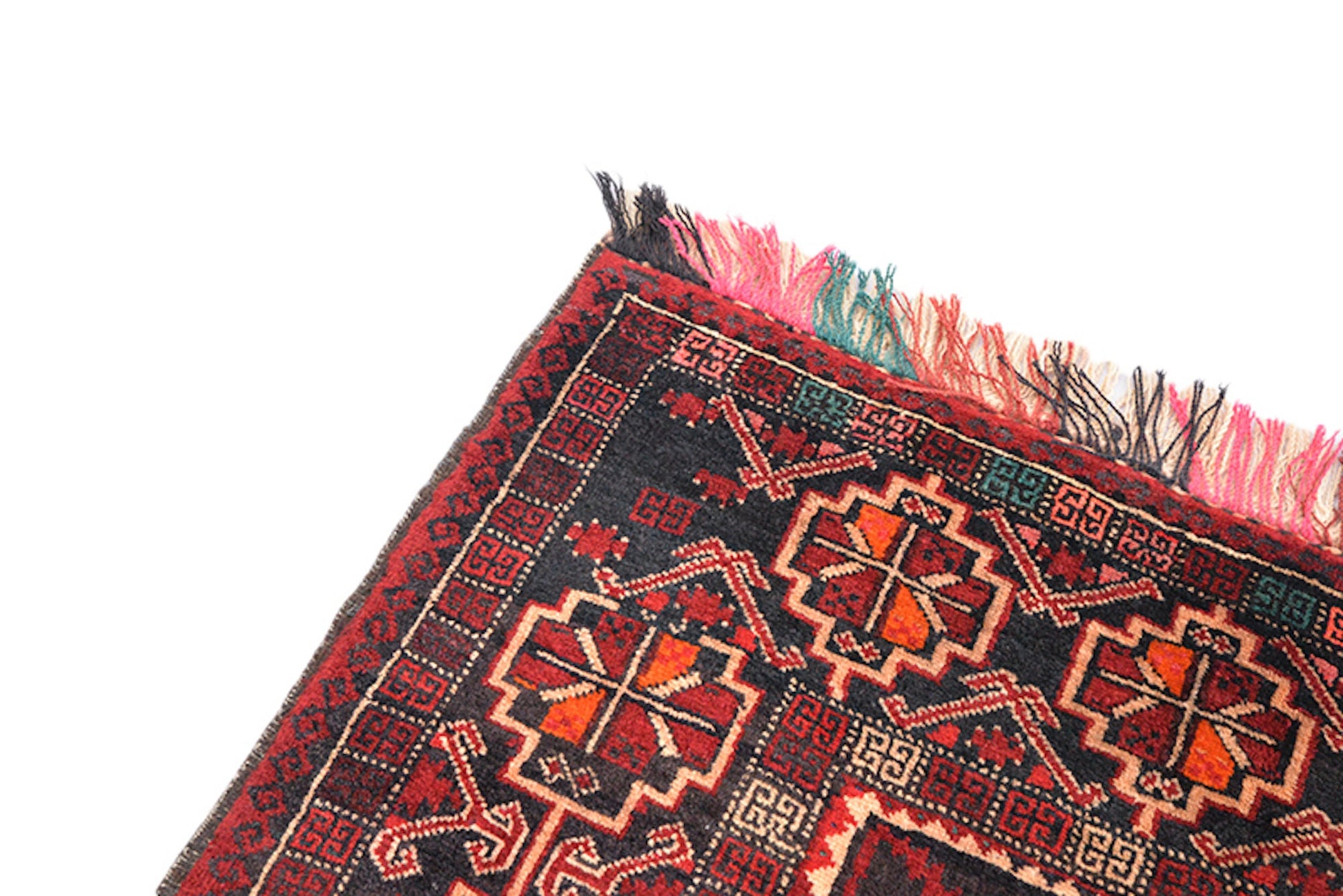 3 x 6 Feet Red Black Turkish Caucasian Rug | Handmade Area Rug | Oriental Persian Rug | Living Room Rug | Accent Geometric Pattern Wool Rug