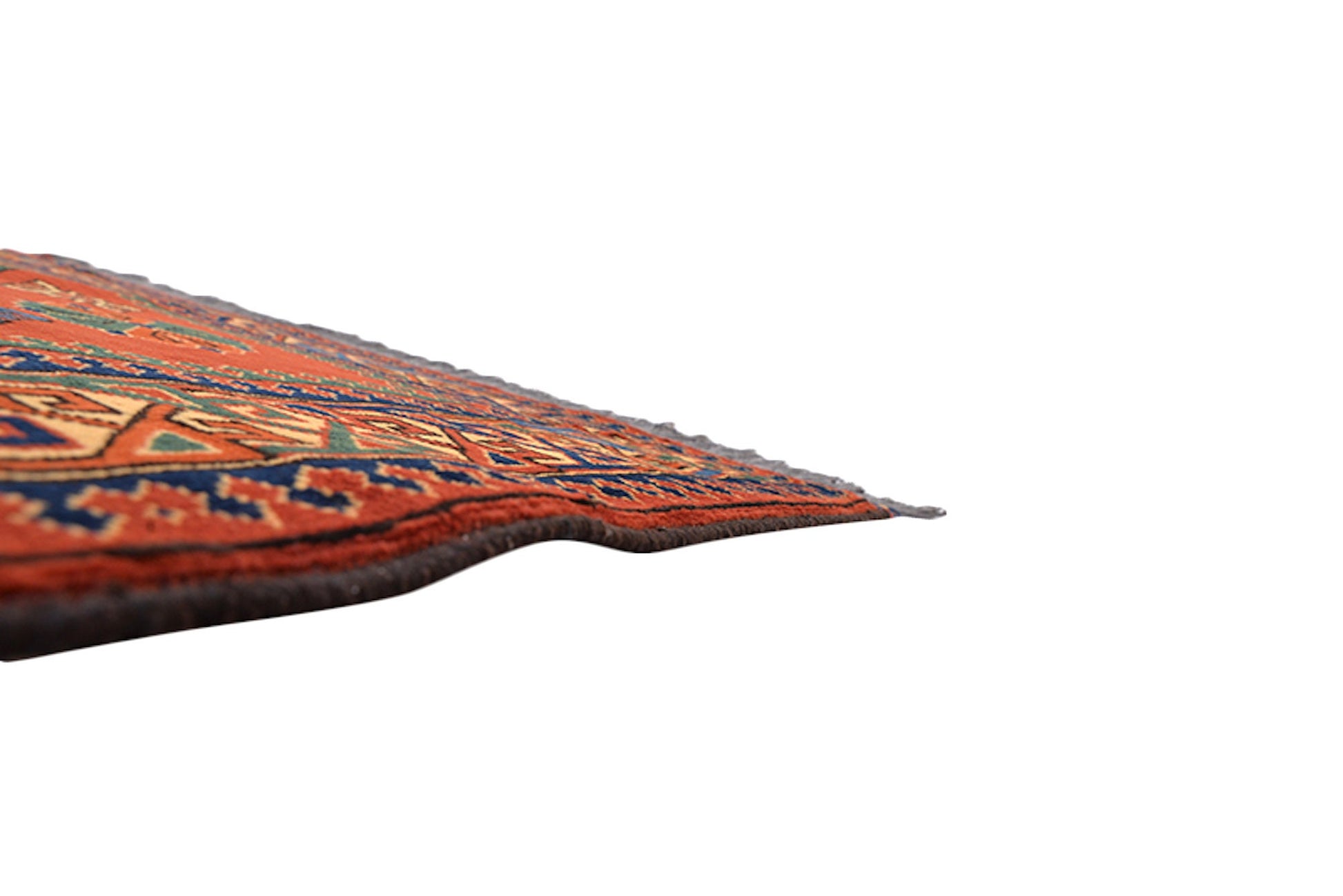 4 x 6 Feet Orange Blue Medallion Rug | Hand Woven Area Rug | Oriental Persian Rug | Living Room Rug | Accent Geometric Pattern Wool Rug