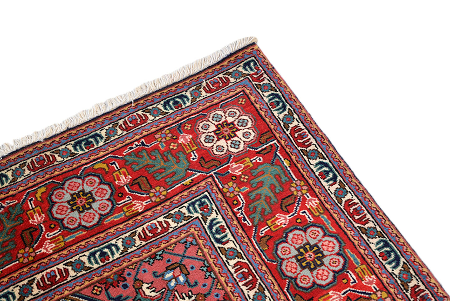8 x 10 Red Navy Black Medallion Rug | Handmade Area Rug | Oriental Persian Rug | Living Room Rug | Wool Traditional Vintage | Large Oriental