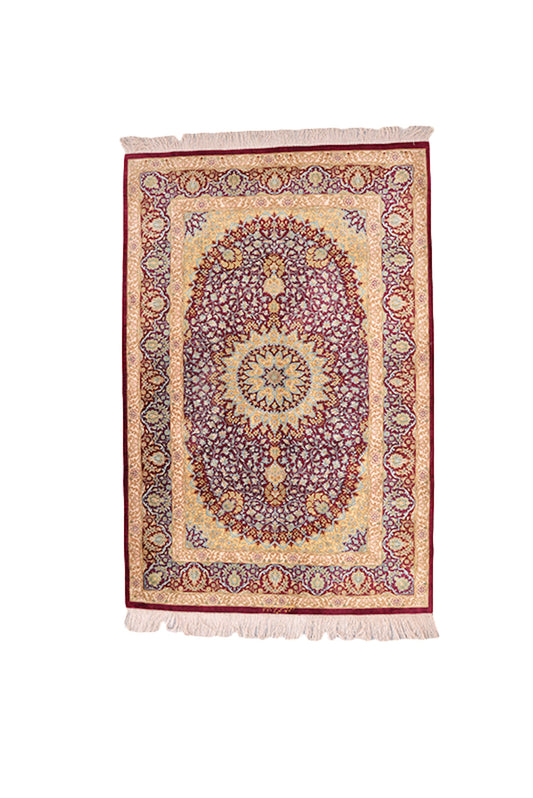 3 x 5 Feet Multi Color Medallion Rug | Hand woven Area Rug | Oriental Persian Rug | Bedroom Rug | Wool Traditional Vintage