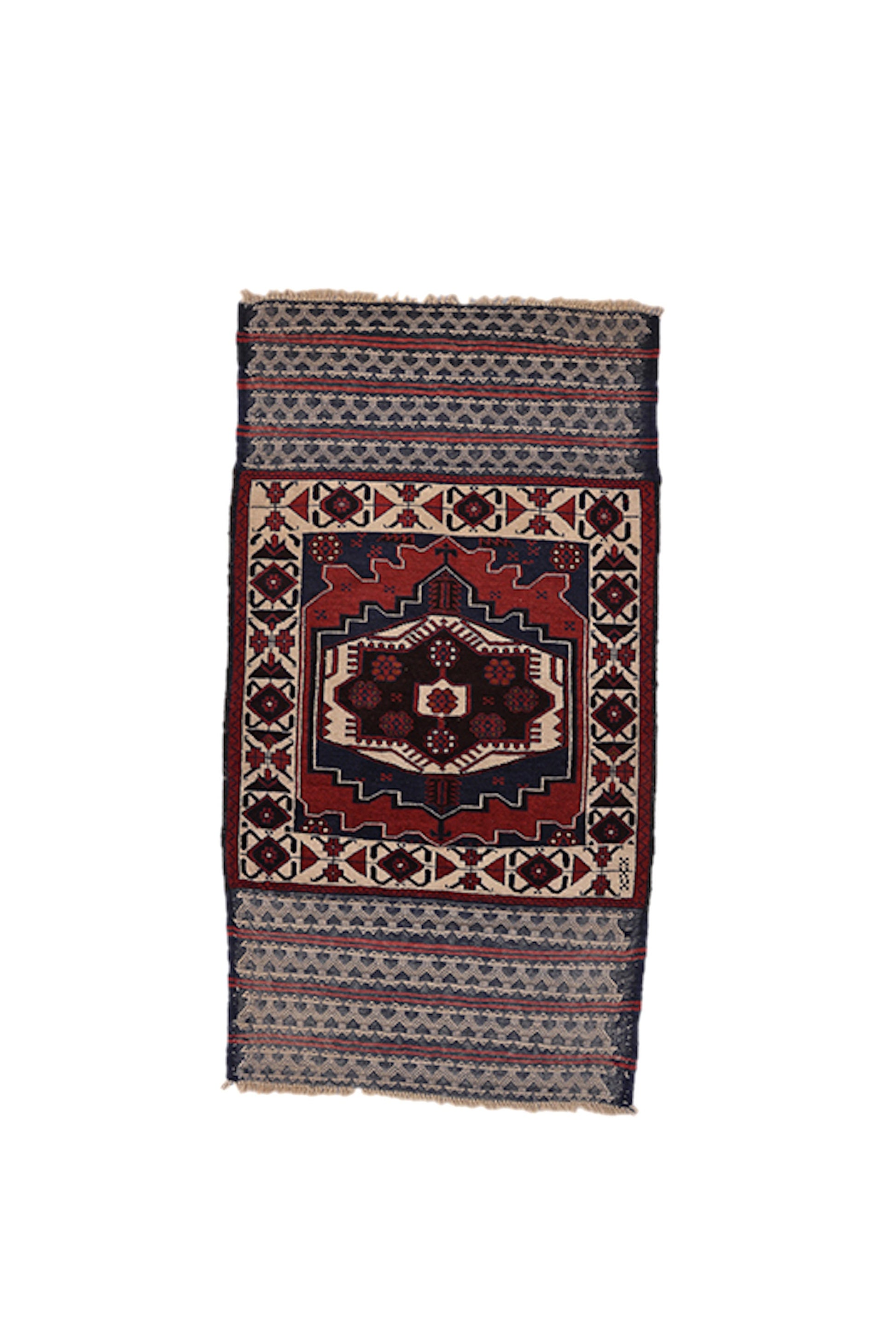 4 x 10 Feet Dark Medallion Rug | Handmade Area Rug | Oriental Persian Caucasian Rug | Living Room Rug | Wool Traditional Vintage