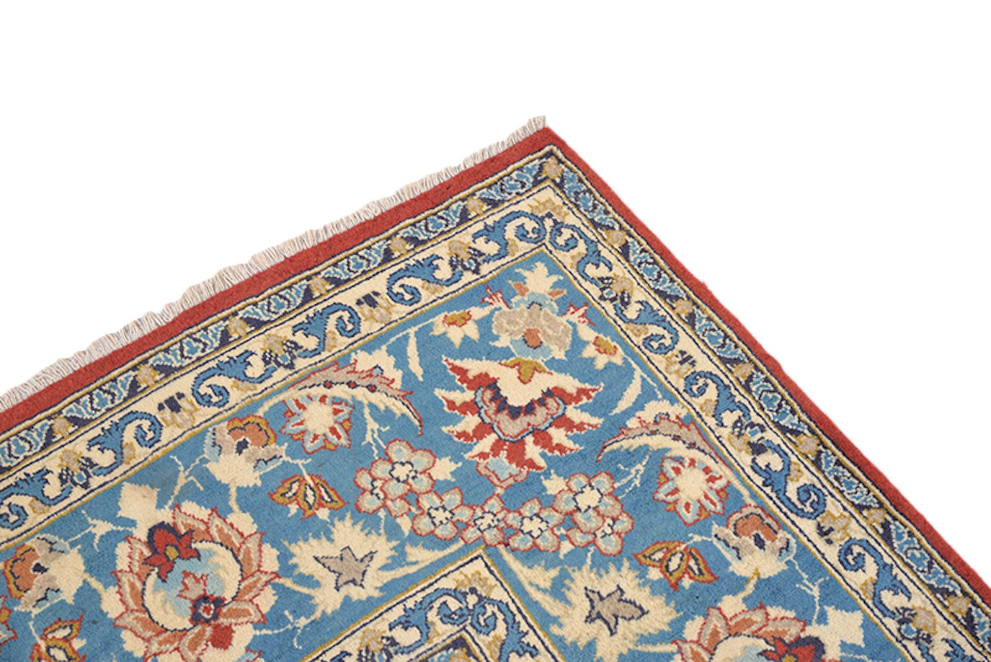 7 x 11 Feet Blue Orange Medallion Rug | Handmade Area Rug | Oriental Persian Caucasian Rug | Rustic Colored Rug | Wool Tribal Vintage