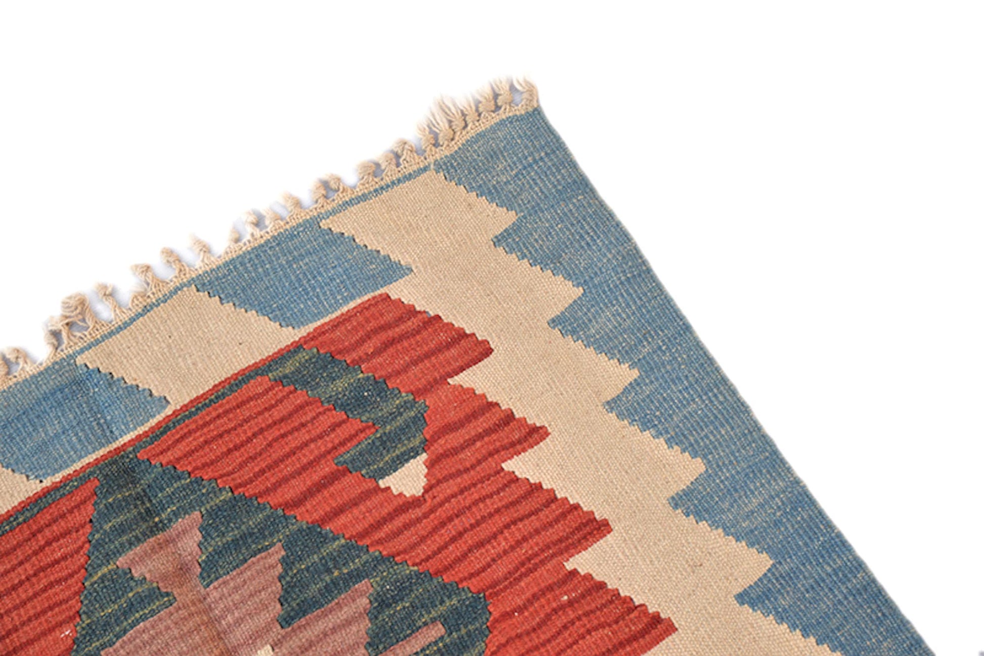 3 x 4 Orange Beige Tribal Rug | Hand Knotted Wool Area Rug | Flatweave Low Pile Tribal Rustic Colored Ruge