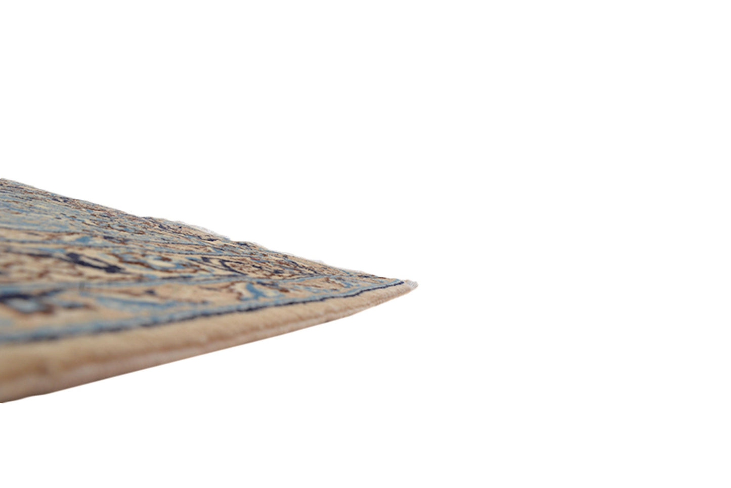 4 x 6 Feet Blue Beige Floral Rug | Handmade Area Rug | Oriental Persian Caucasian Rug | Living Room Rug | Wool Tribal Vintage