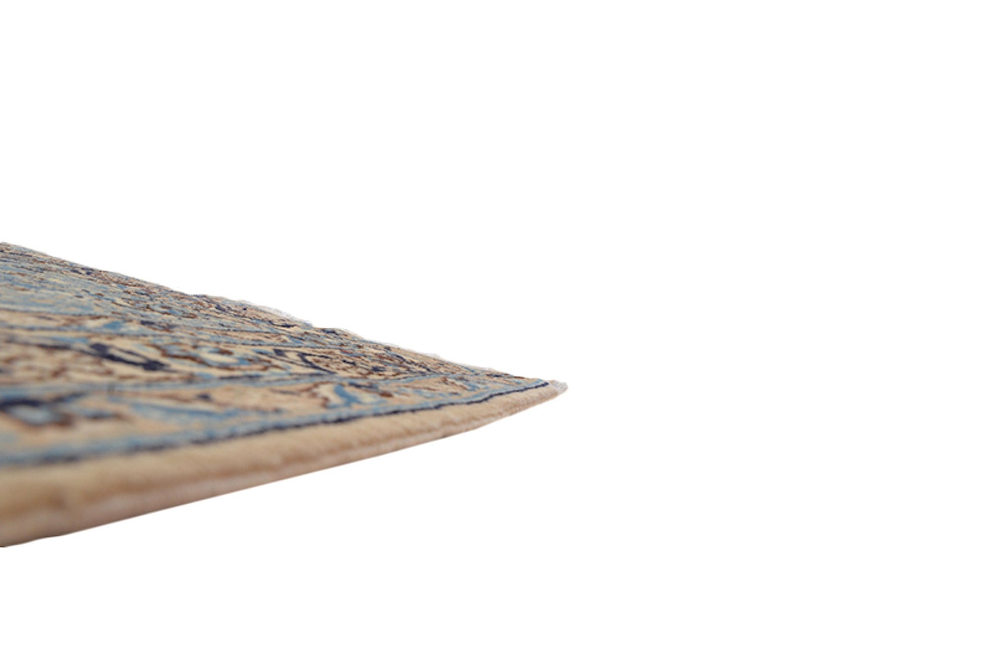 4 x 6 Feet Blue Beige Floral Rug | Handmade Area Rug | Oriental Persian Caucasian Rug | Living Room Rug | Wool Tribal Vintage
