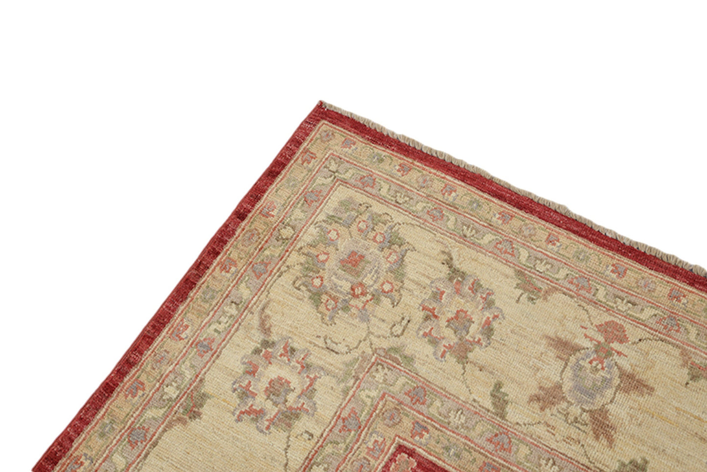 6 x 9 Feet Red Gold Floral Rug | Handmade Area Rug | Oriental Persian Caucasian Rug | Living Room Rug | Wool Traditional Vintage
