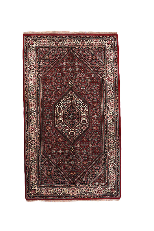 Dark Colored Antique Oriental Rug | Small Kitchen Floor Rug | Dark Red & Pink | Traditional Floral Area Rug Handmade with Wool