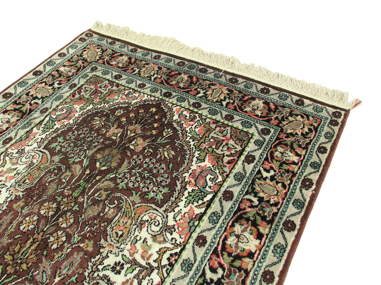 3 x 5 Feet Brown Pink Turkish Caucasian Rug | Hand Woven Area Rug | Oriental Persian Rug | Living Room Rug | Accent Floral Pattern Wool Rug