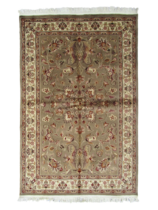 One of a kind Copper Beige Antique Rug | 4 x 6 Persian Caucasian Rug | Living Room Rug | Accent Hand Knotted Wool Rug | Floral Pattern Rug