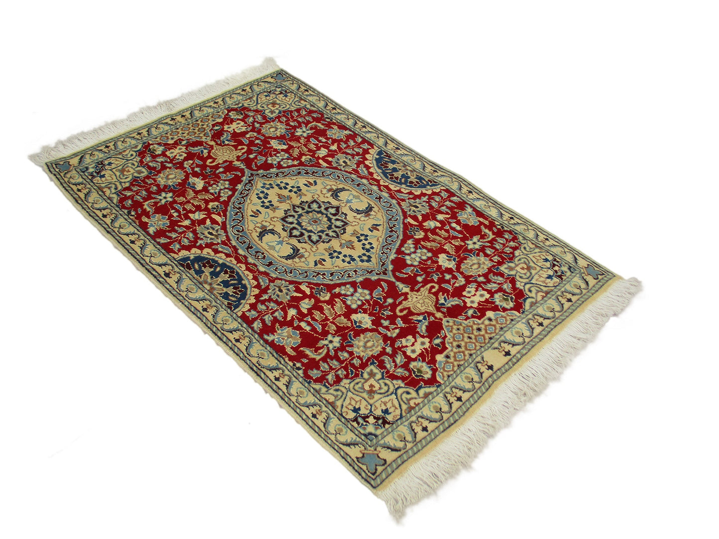 3 x 4 Feet Red Beige Turkish Caucasian Rug | Hand Woven Area Rug | Oriental Persian Rug | Living Room Rug | Accent Floral Pattern Wool Rug