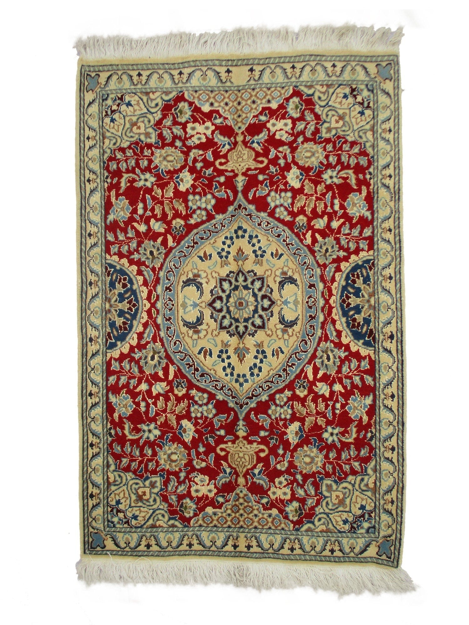 3 x 4 Feet Red Beige Turkish Caucasian Rug | Hand Woven Area Rug | Oriental Persian Rug | Living Room Rug | Accent Floral Pattern Wool Rug
