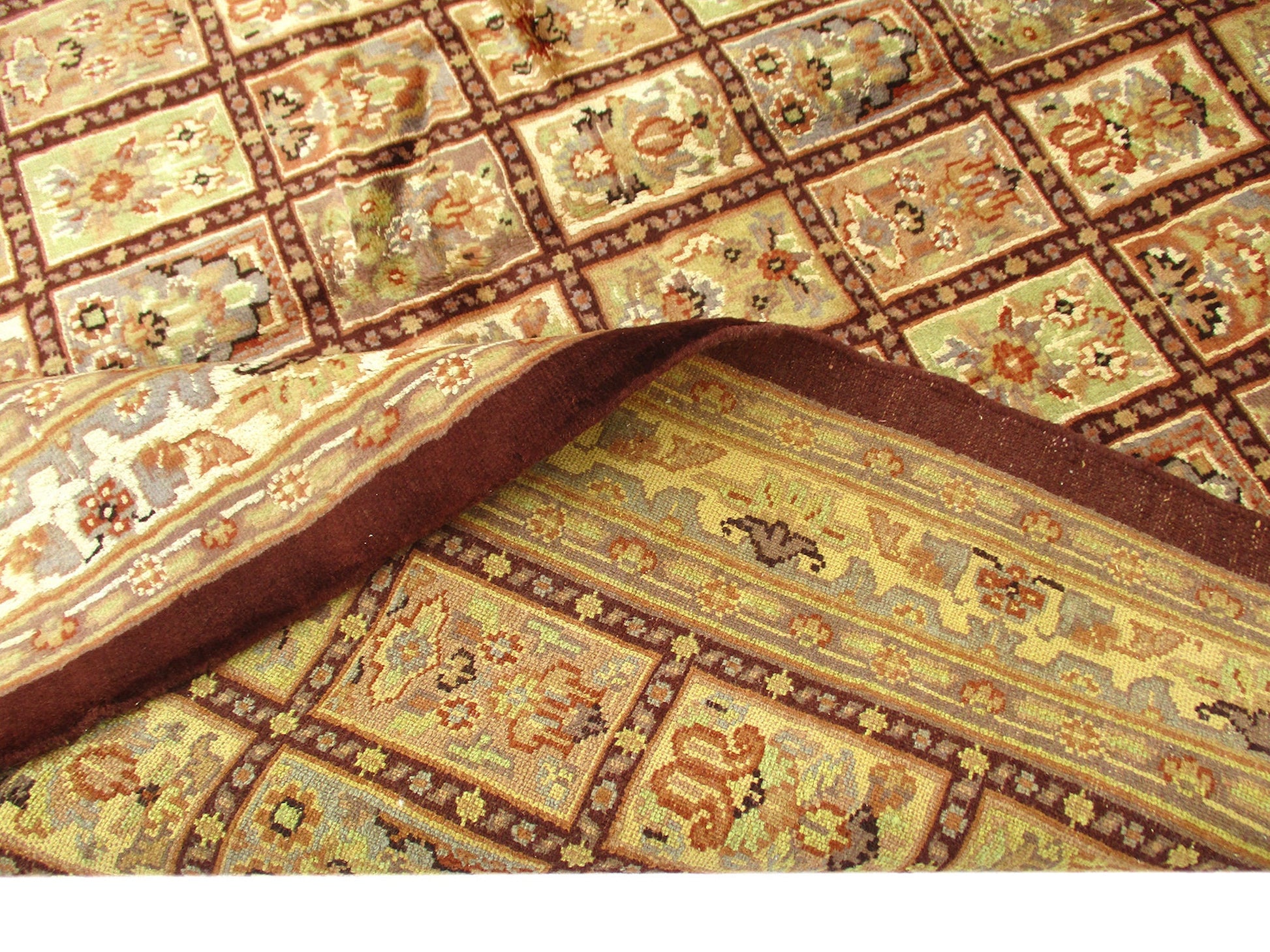4 x 6 Brown Silk Wool Soft Pile Area Rug | Hand Woven Vintage