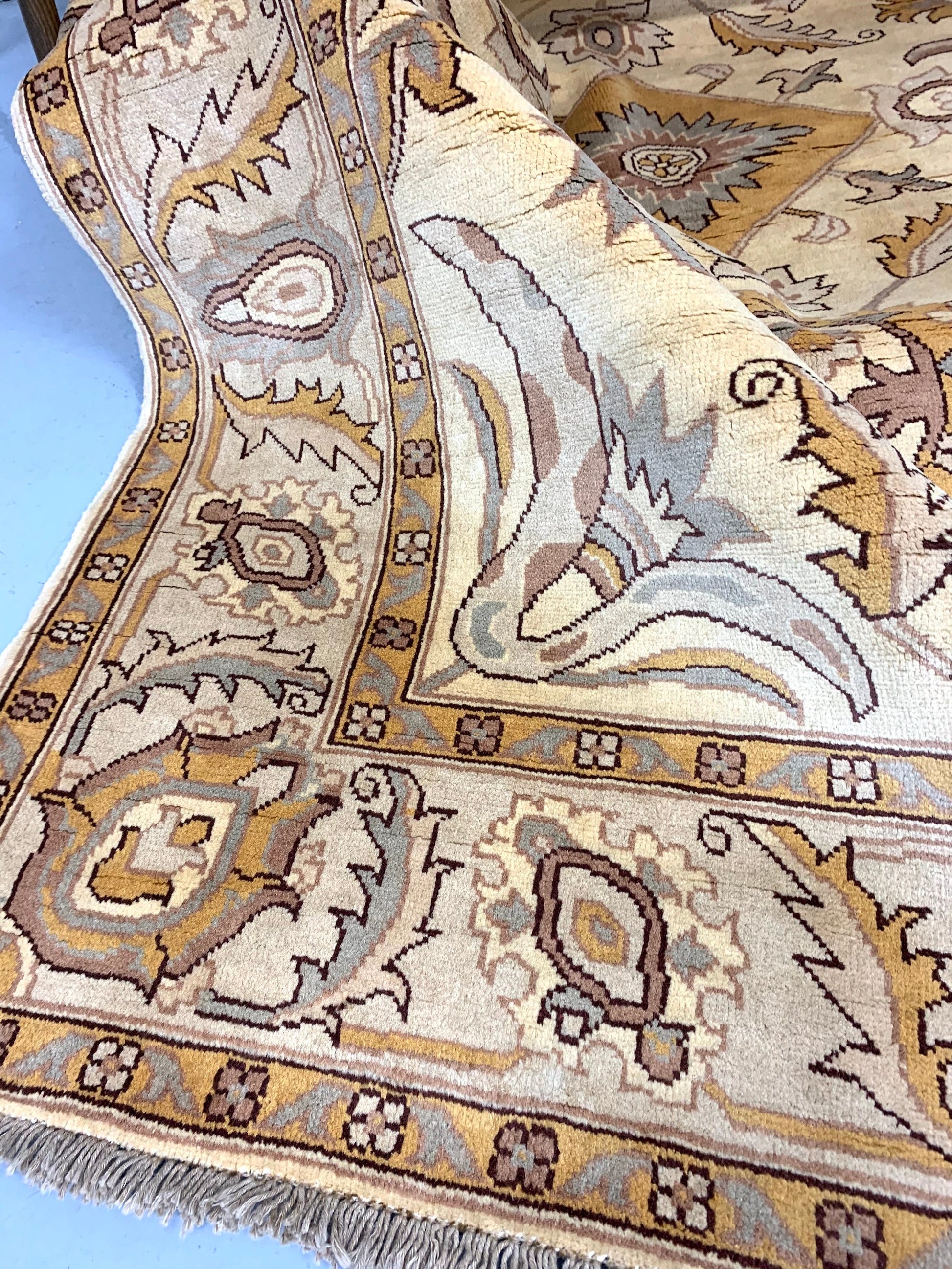 Beige Oriental Rug | 4 x 6 ft | Neutral Floral Area Rug | Hand Knotted Rug | Authentic Persian Rug