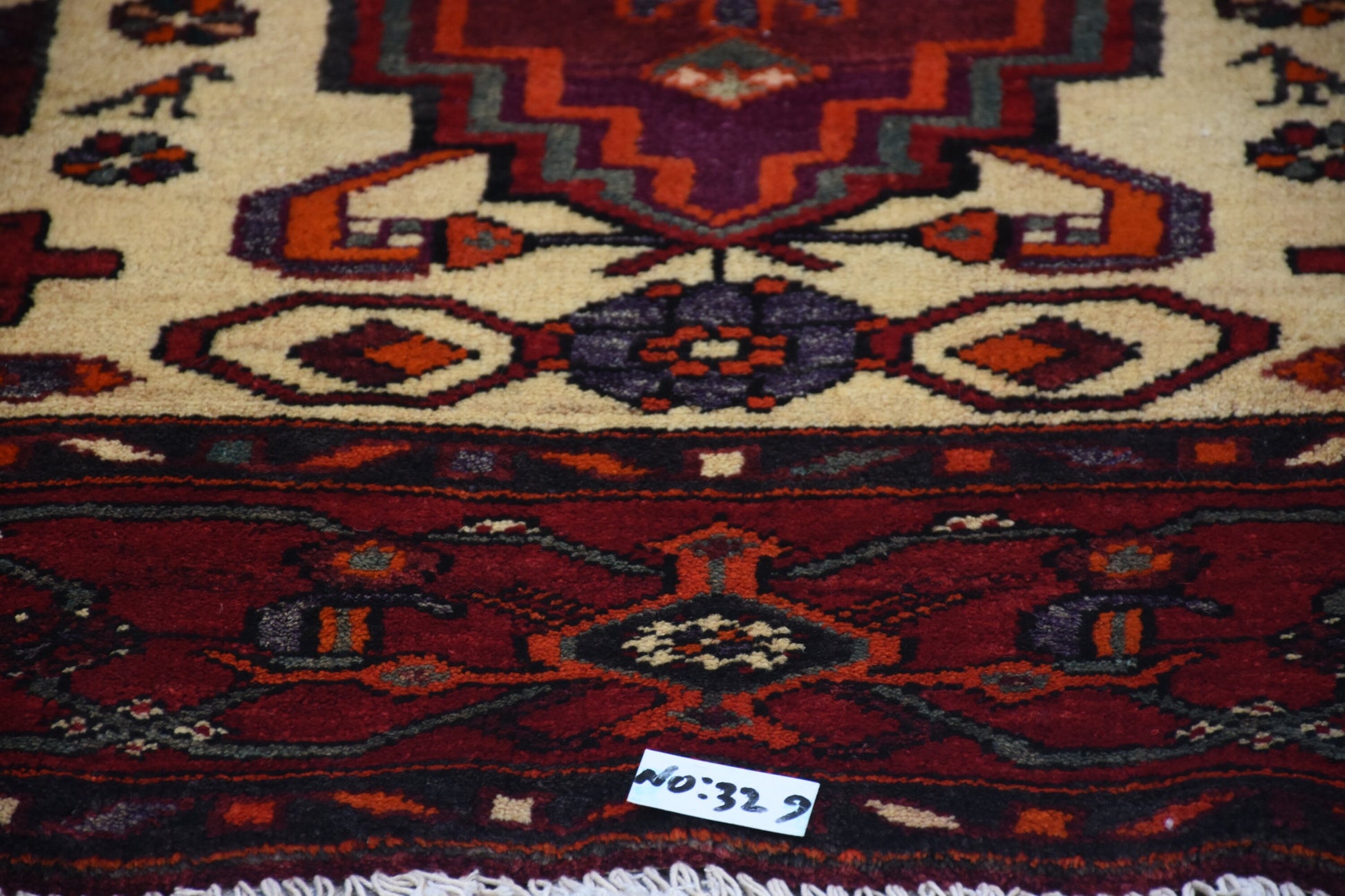 Red Beige 5x9  Vintage Rug | Tribal Oriental Persian Rug | Kazak Bohemian Rug | Handmade Rug