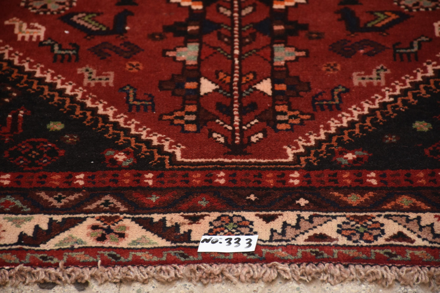 Brown Blue 5x8  Vintage Rug | Tribal Oriental Persian Rug | Kazak Bohemian Rug | Handmade Rug