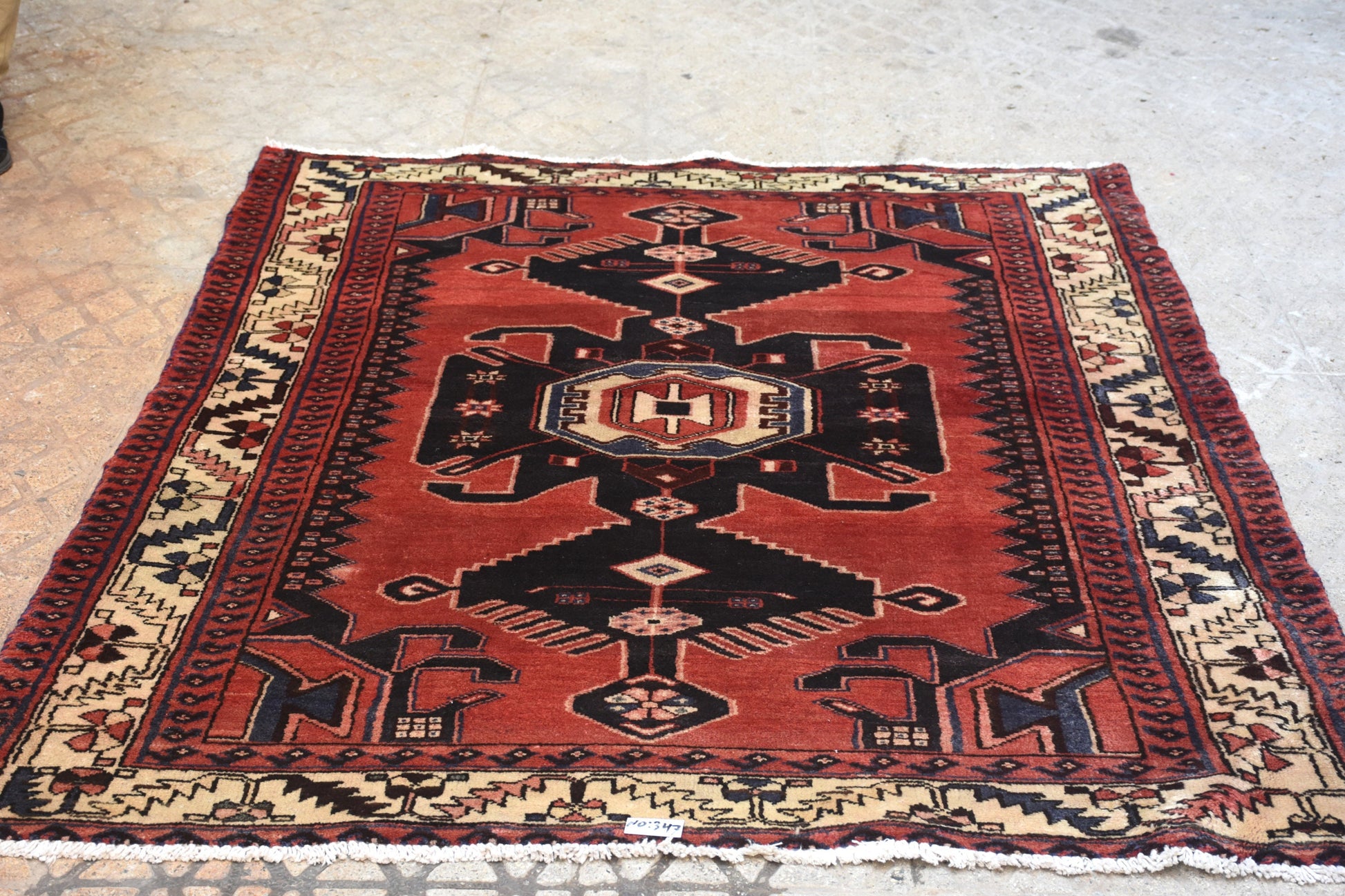 Pink Black 4x8  Vintage Rug | Tribal Oriental Persian Rug | Kazak Bohemian Rug | Handmade Rug