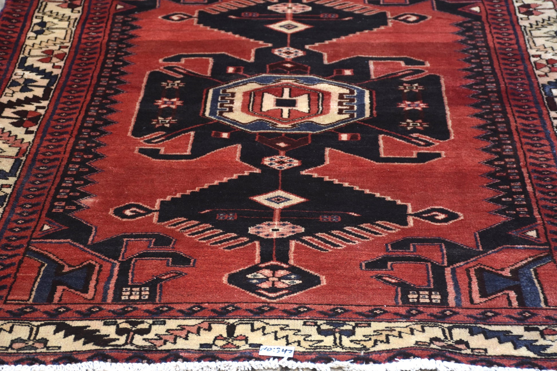 Pink Black 4x8  Vintage Rug | Tribal Oriental Persian Rug | Kazak Bohemian Rug | Handmade Rug