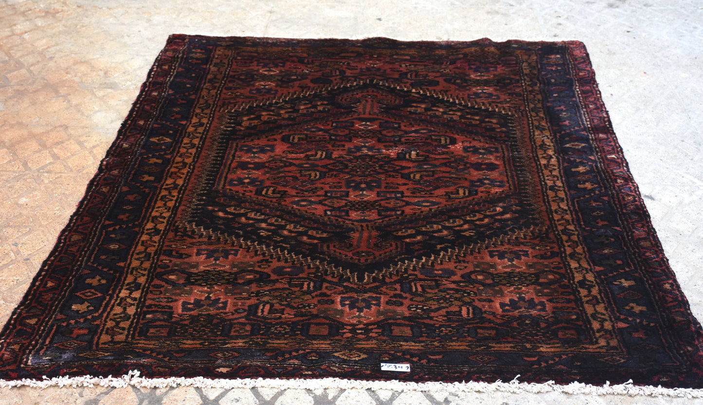 Rose Gold Blue 4x7  Vintage Rug | Tribal Oriental Persian Rug | Kazak Bohemian Rug | Handmade Rug