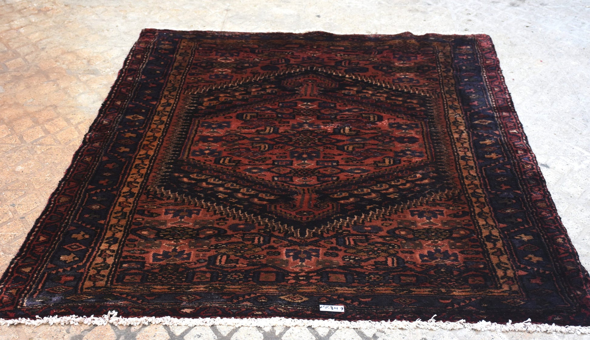Rose Gold Blue 4x7  Vintage Rug | Tribal Oriental Persian Rug | Kazak Bohemian Rug | Handmade Rug