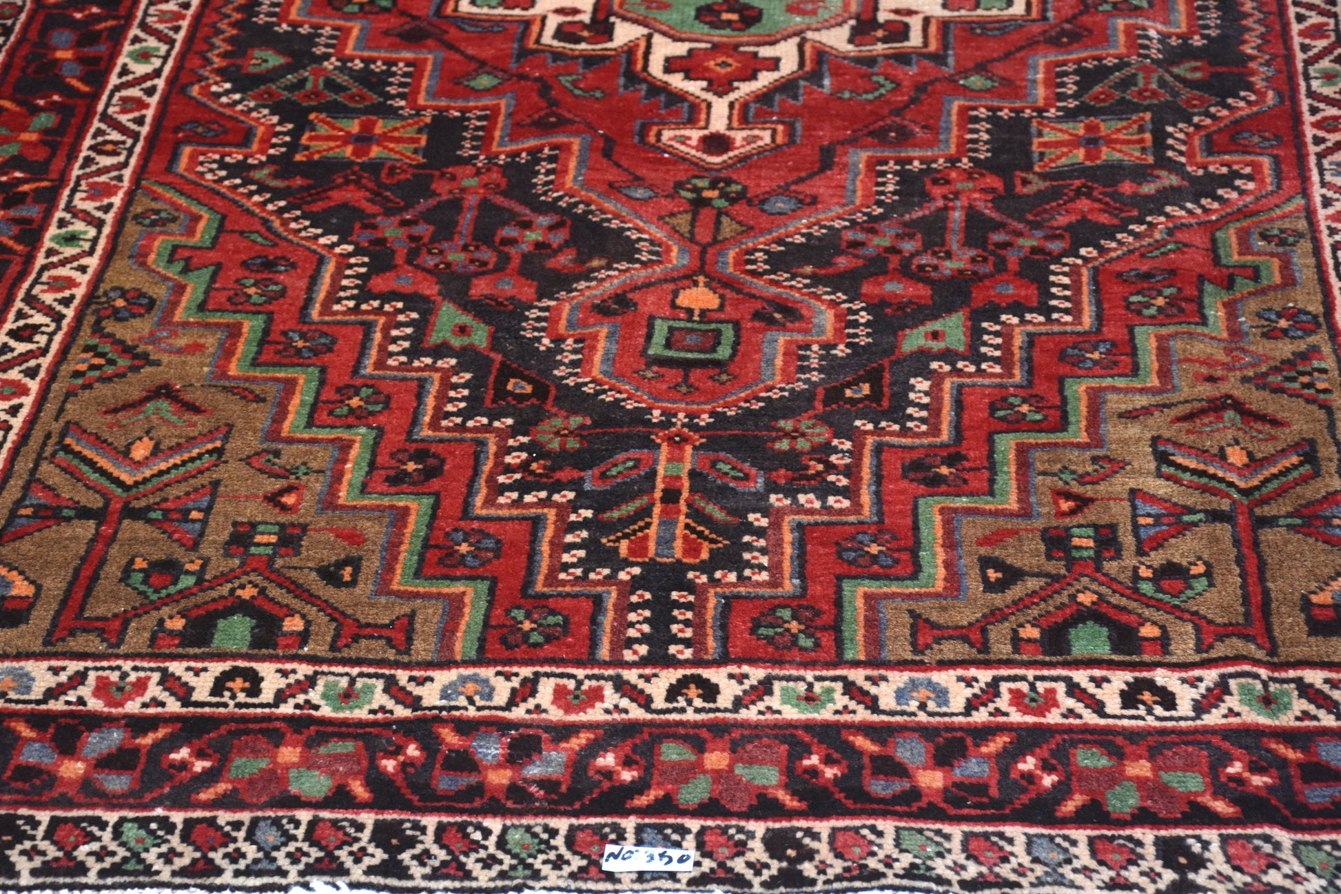 Pink Blue 4x8  Vintage Rug | Tribal Oriental Persian Rug | Kazak Bohemian Rug | Handmade Rug