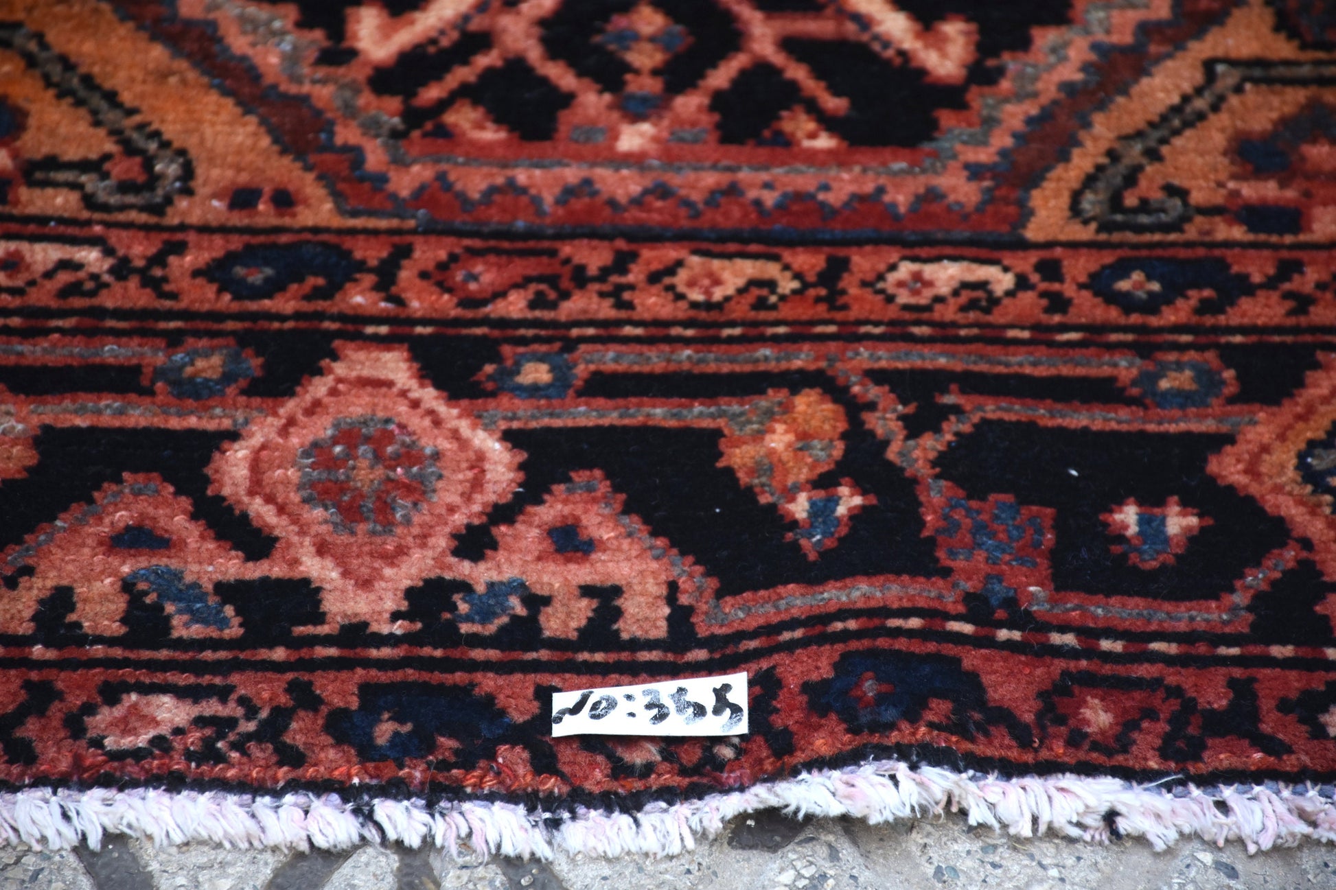 Black Orange 4x7  Vintage Rug | Tribal Oriental Persian Rug | Kazak Bohemian Rug | Handmade Rug