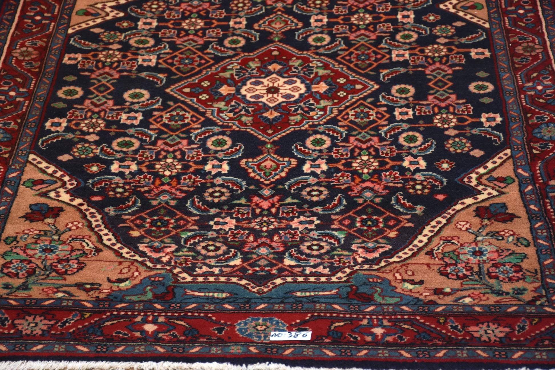 Blue Red 3x5 Vintage Rug | Tribal Oriental Persian Rug | Kazak Bohemian Rug | Handmade Rug