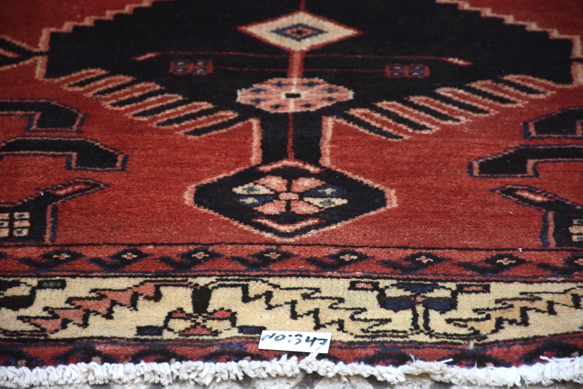 Pink Black 4x8  Vintage Rug | Tribal Oriental Persian Rug | Kazak Bohemian Rug | Handmade Rug