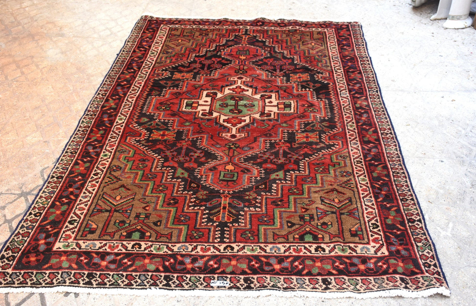 Pink Blue 4x8  Vintage Rug | Tribal Oriental Persian Rug | Kazak Bohemian Rug | Handmade Rug