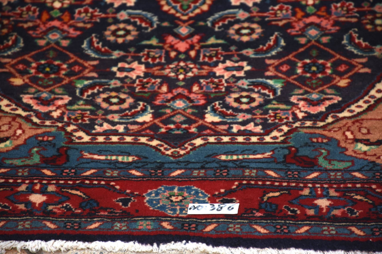Blue Red 3x5 Vintage Rug | Tribal Oriental Persian Rug | Kazak Bohemian Rug | Handmade Rug