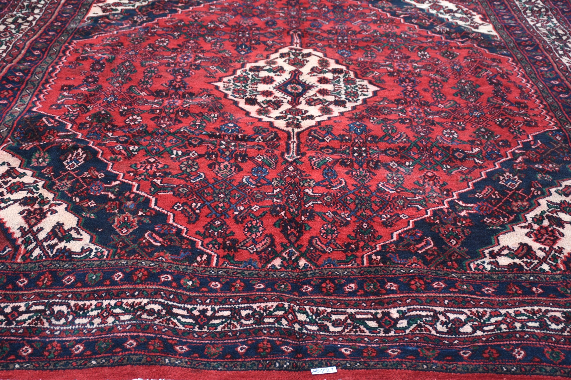 Red Blue 6x7 Vintage Rug | Tribal Oriental Persian Rug | Kazak Bohemian Rug | Handmade Rug