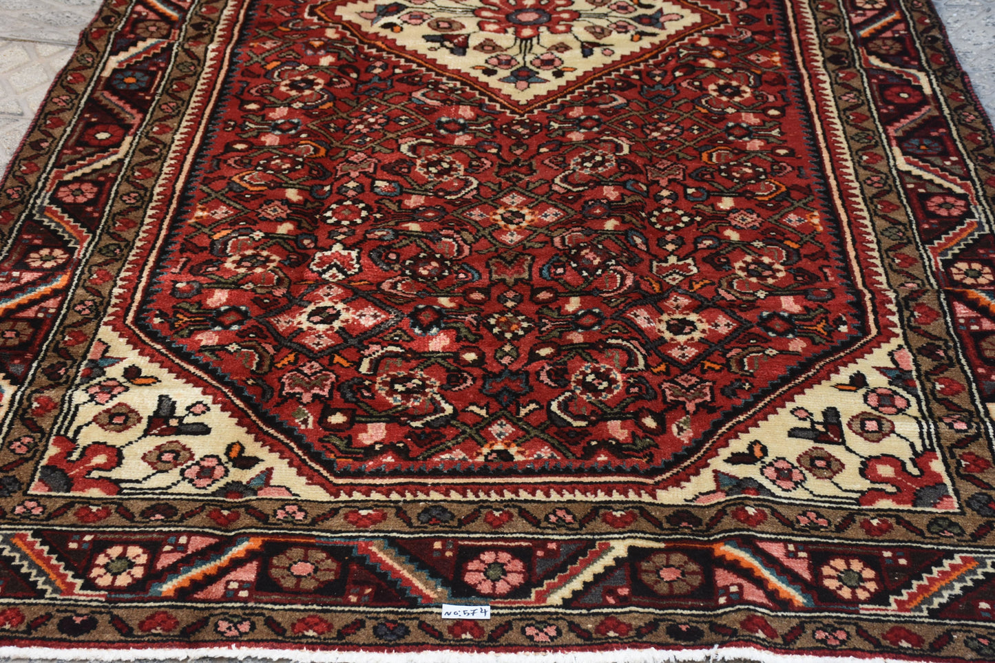 Red 5x12 Vintage Rug | Tribal Oriental Persian Rug | Kazak Bohemian Rug | Handmade Rug