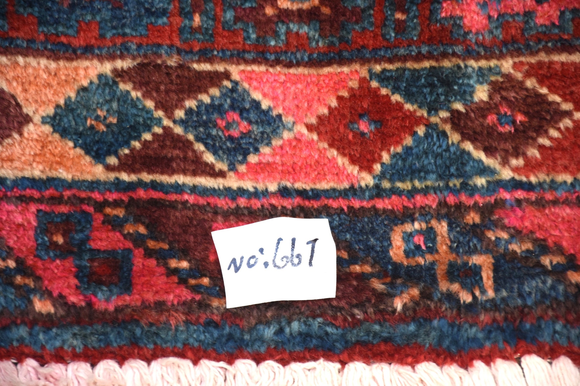 Red Blue 5x6 Vintage Rug | Tribal Oriental Persian Rug | Kazak Bohemian Rug | Handmade Rug