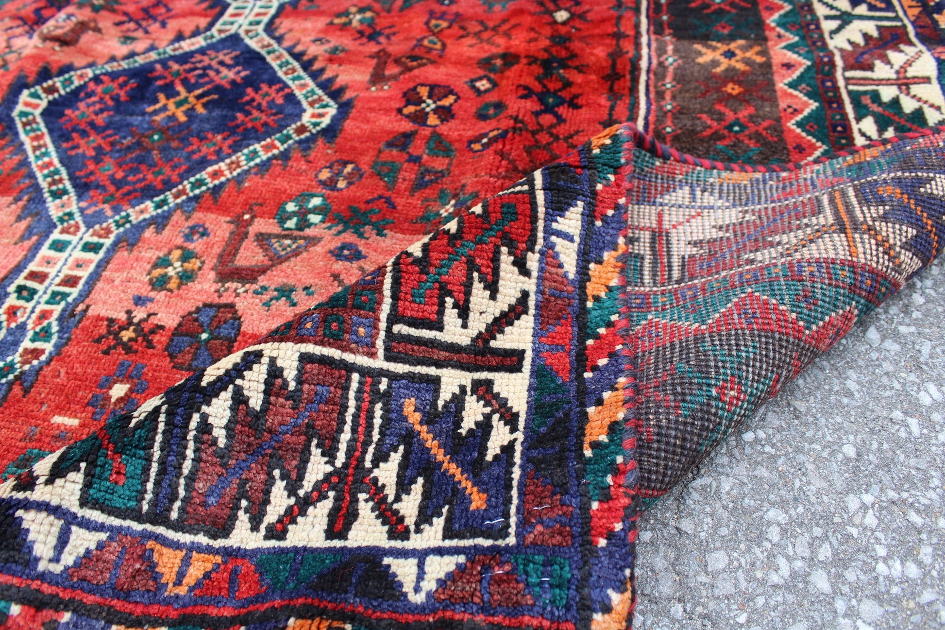 Vintage Persian 5x6 Multi Color Handmade Rug with