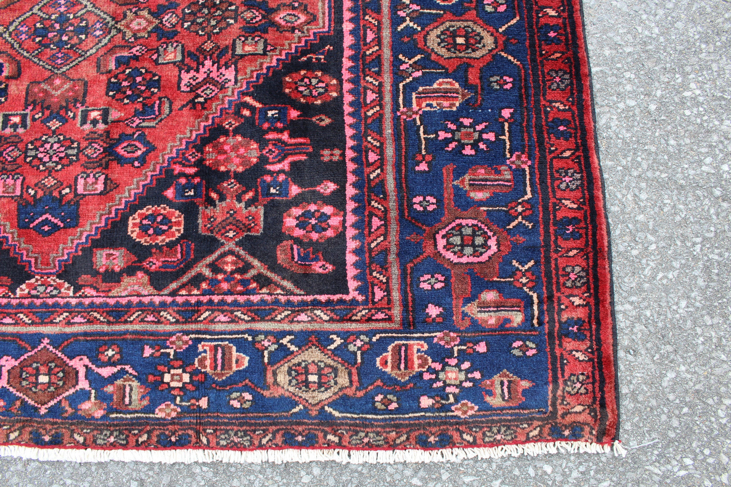 Rusty Pink & Blue 5x6 Persian Tribal Wool Hand Knotted Area Rug